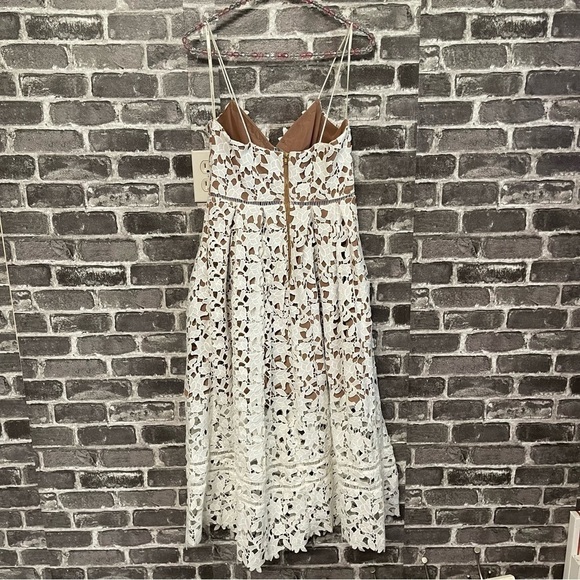 Self Portrait Azaelea guipure lace dress white midi - Picture 13 of 15